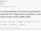医学部刘甲野团队在Frontiers in Immunology发表HDL-C预测HIV感染者免疫重建新成果